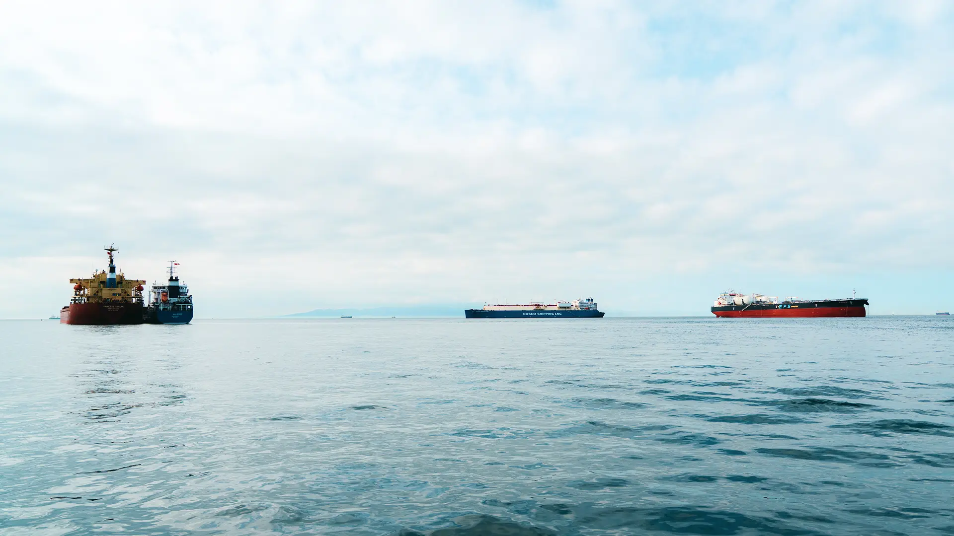 Vessels at anchor off Gibraltar